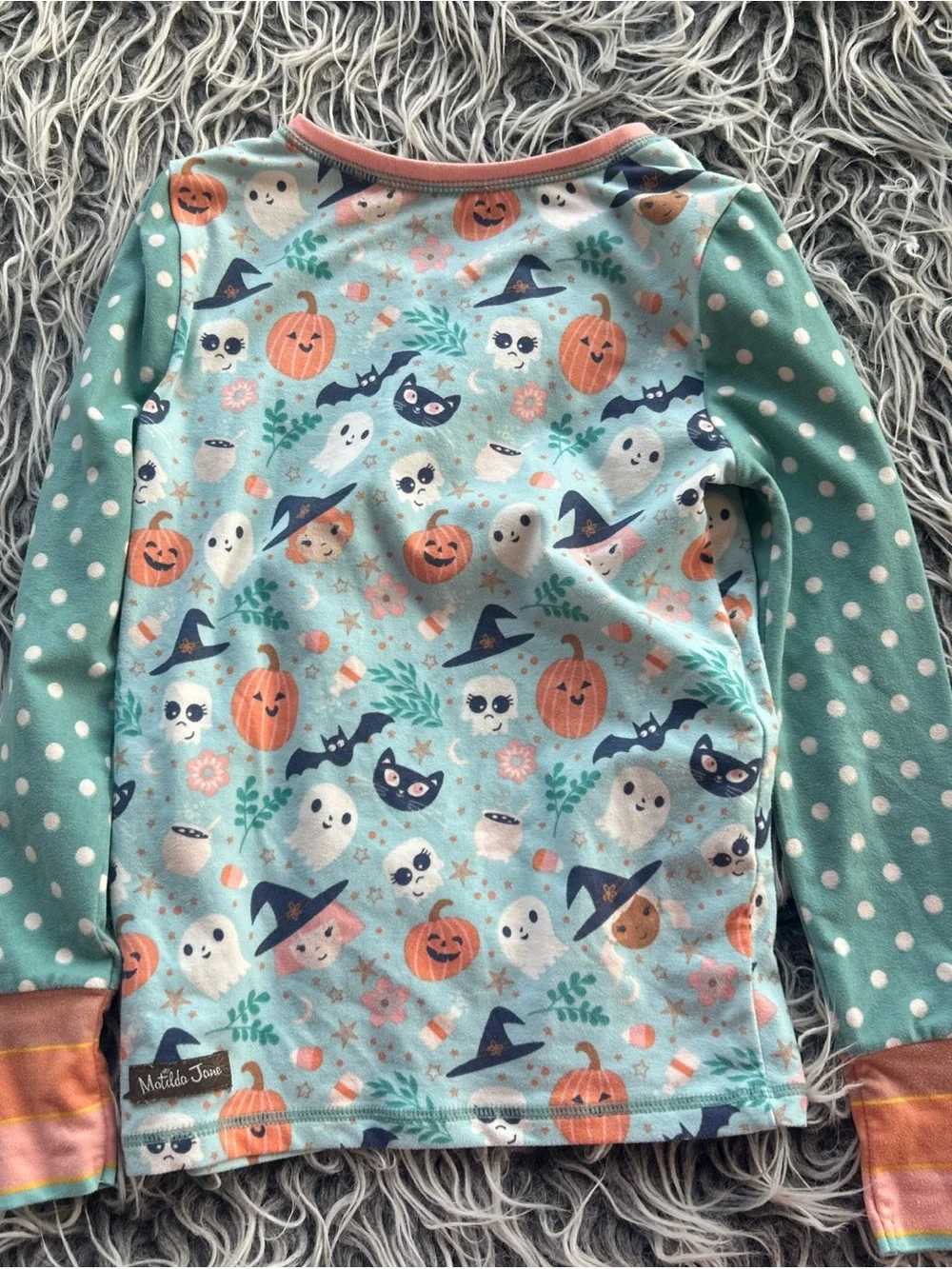 Matilda Jane Girls Halloween Pajamas Pjs Size 6 Pumpkins Bats.